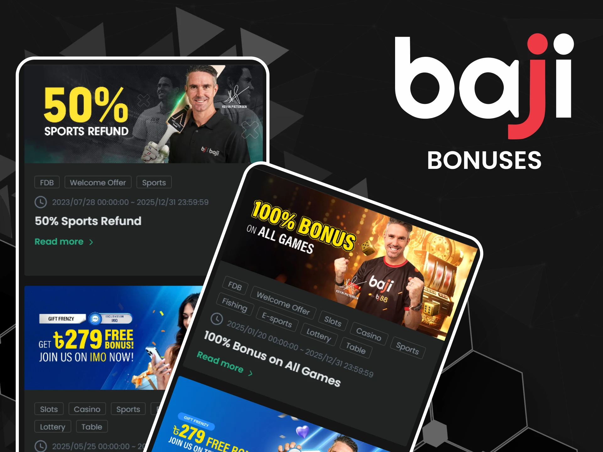 Baji gives bonuses for betting on Kabaddi.